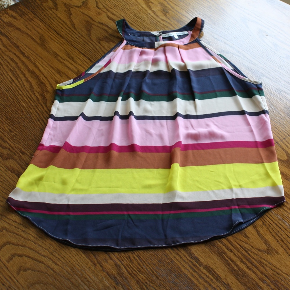 Violet + Claire Multicolored Striped Tank Top Size